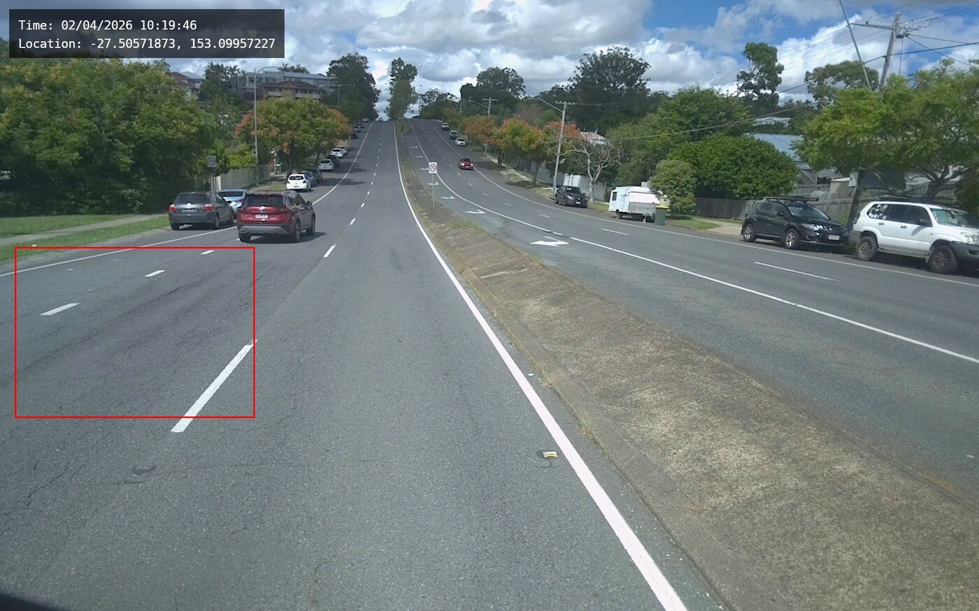 AI detection example: Rutting